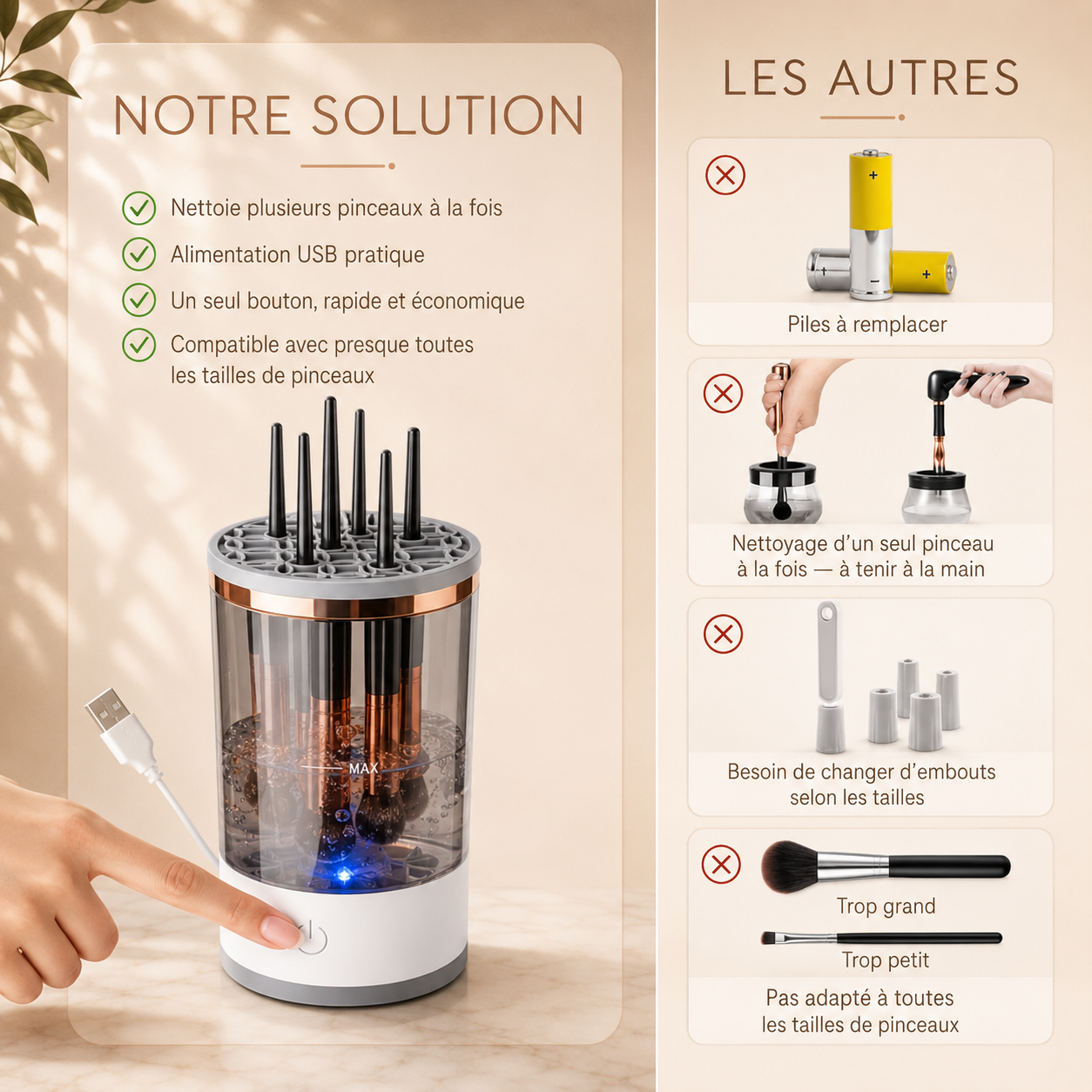 Nettoyeur Électrique de Pinceaux – Propre en 30 Secondes !