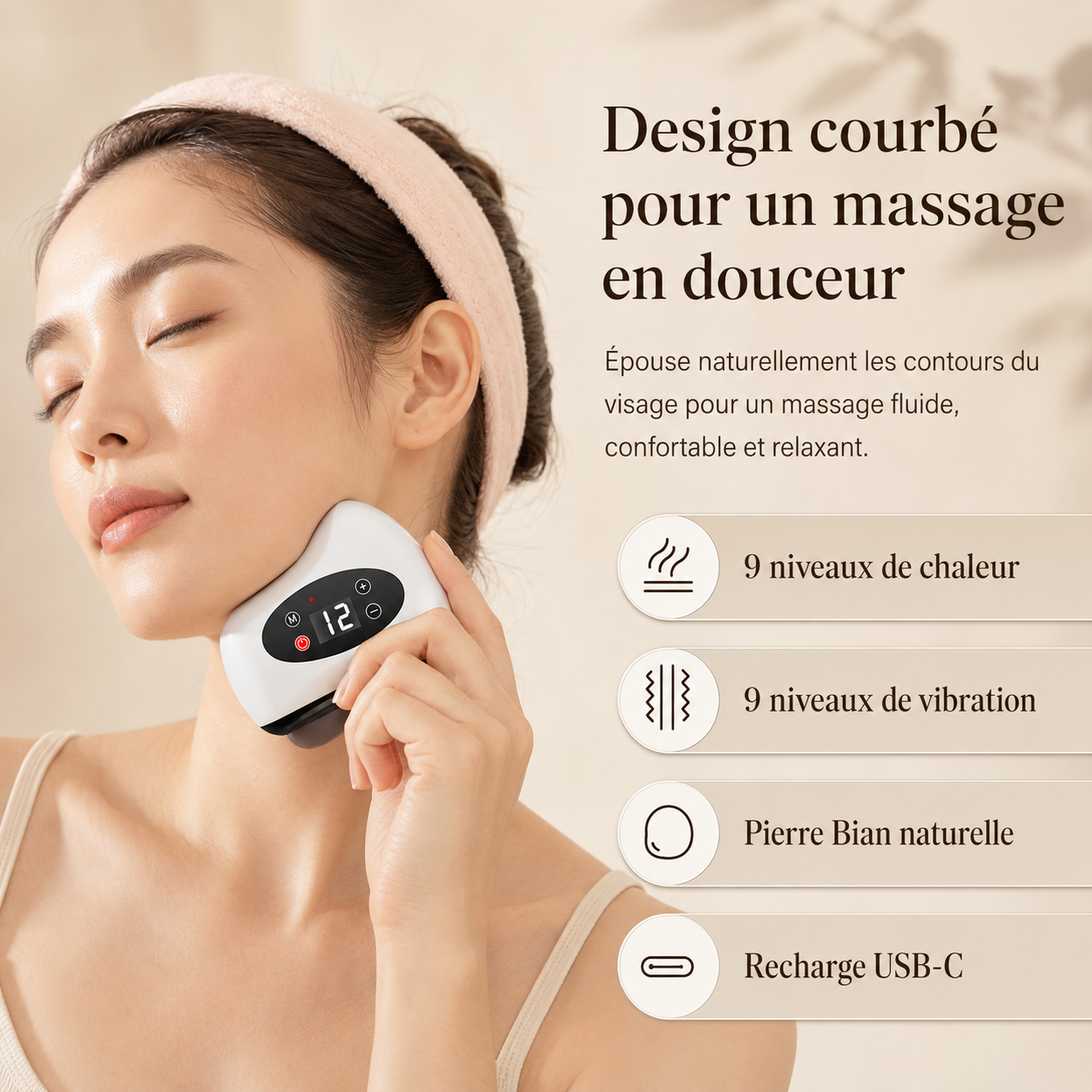 Gua Sha Électrique Vibrant – Lifting, Anti-Rides & Anti-Cellulite