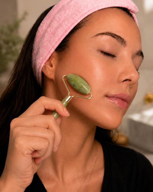 Rouleau de Jade Naturel & Gua Sha – Massage Visage Lifting Anti-Rides
