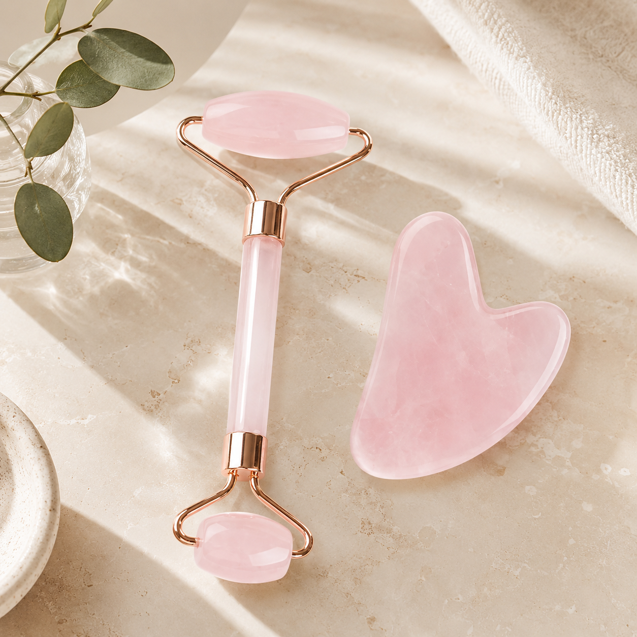 Rouleau de Jade Naturel & Gua Sha – Massage Visage Lifting Anti-Rides