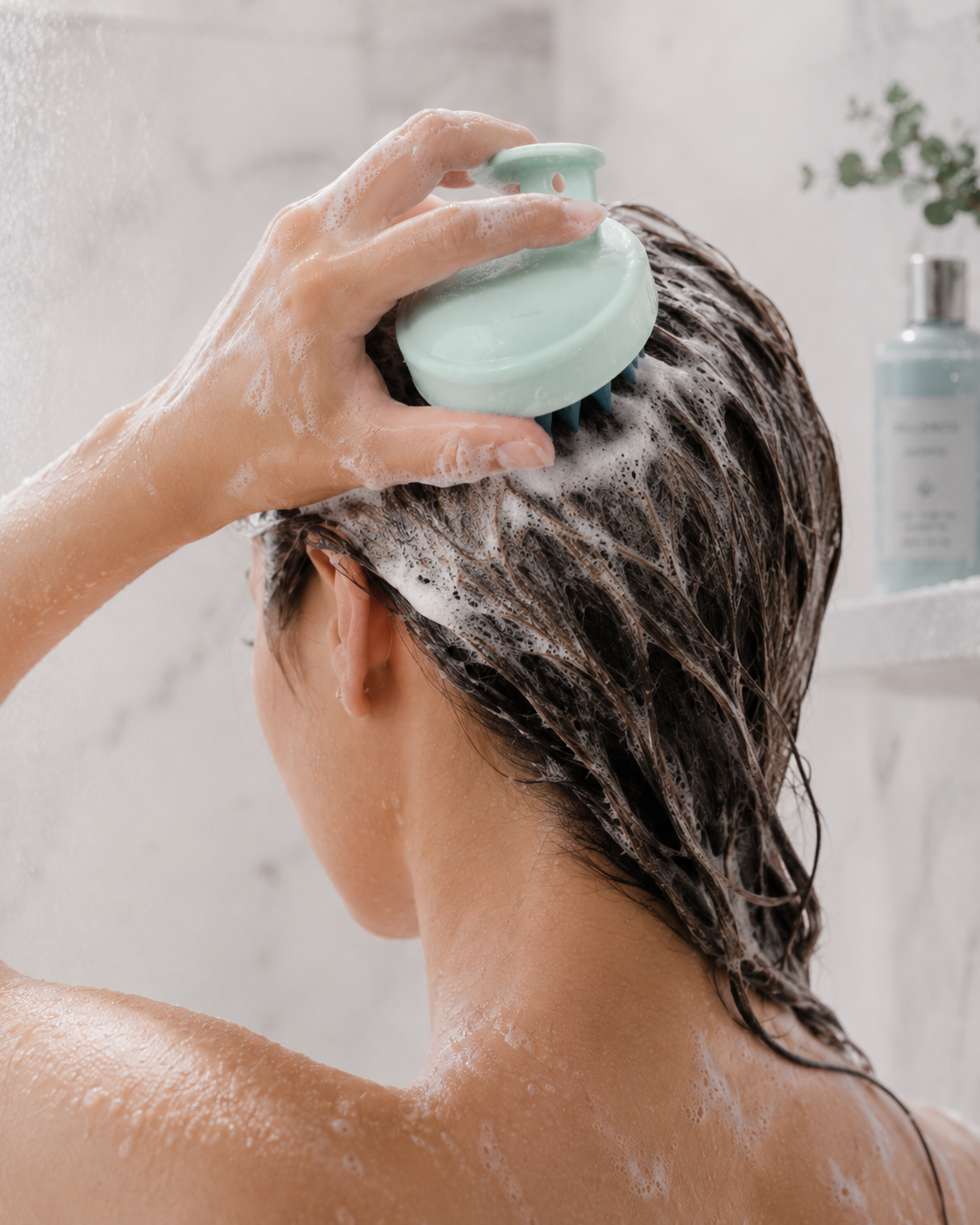 Brosse massante Cuir Chevelu - Stimule la Pousse et Détente