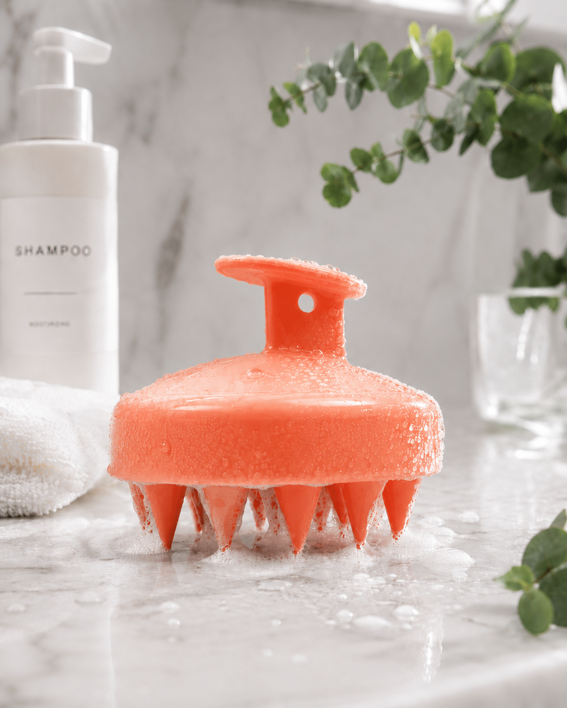 Brosse massante Cuir Chevelu - Stimule la Pousse et Détente
