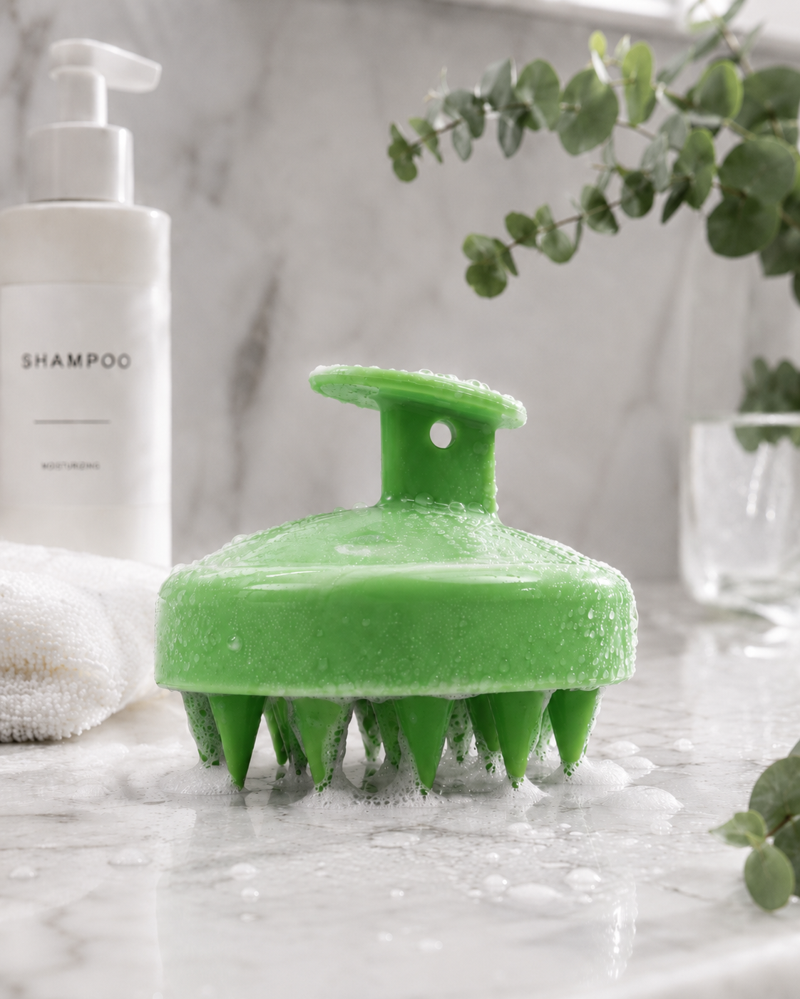Brosse massante Cuir Chevelu - Stimule la Pousse et Détente