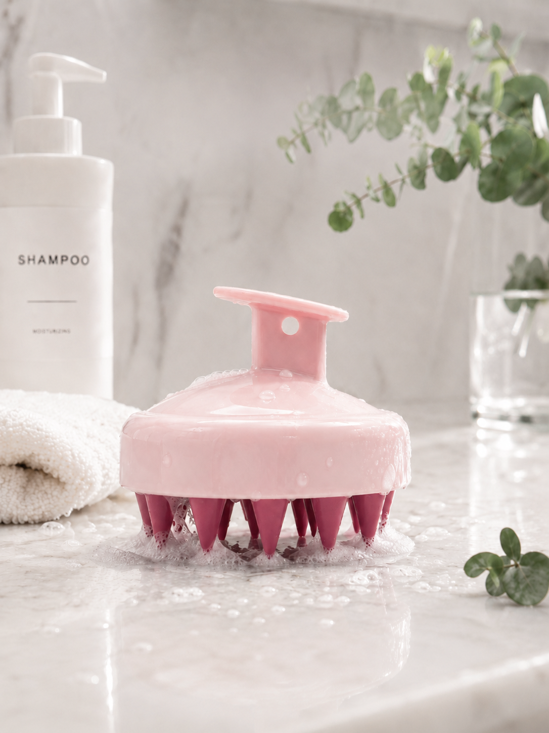 Brosse massante Cuir Chevelu - Stimule la Pousse et Détente