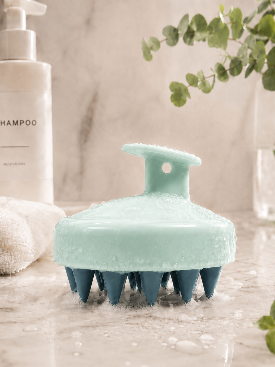 Brosse massante Cuir Chevelu - Stimule la Pousse et Détente