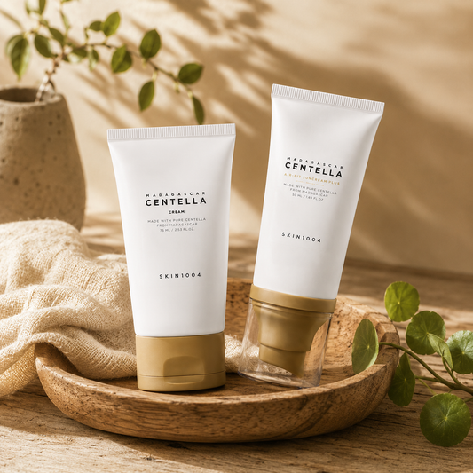 Crème Apaisante Centella Asiatica + Crème Solaire SPF30 PA++++ | Soin Coréen Éclat & Protection