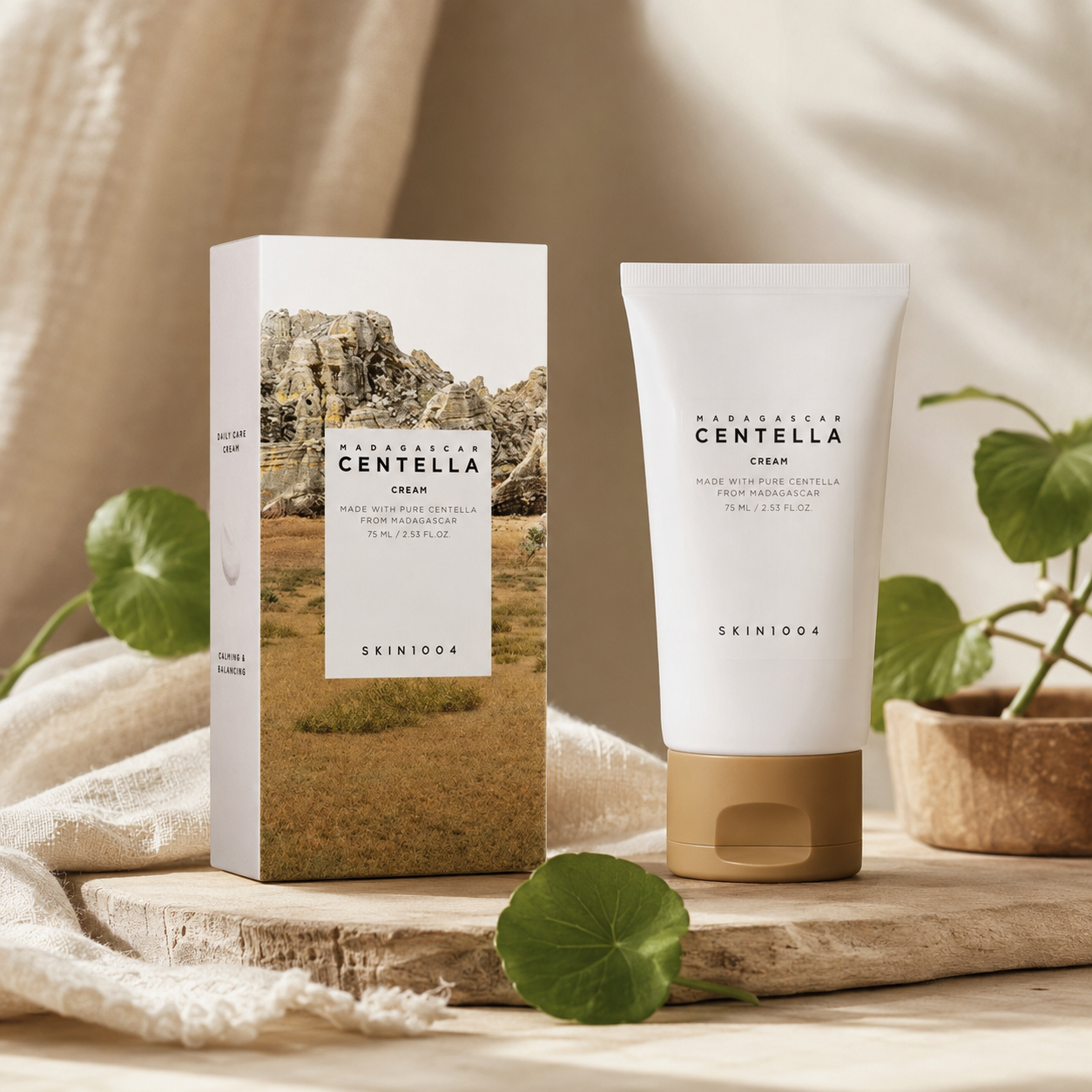 Crème Apaisante Centella Asiatica + Crème Solaire SPF30 PA++++ | Soin Coréen Éclat & Protection