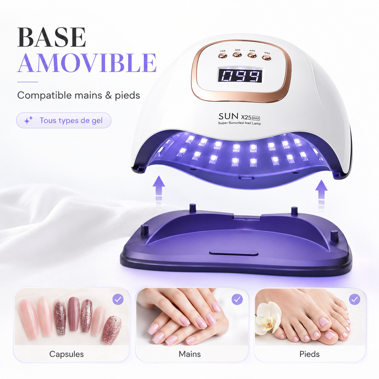 Lampe UV LED Ongles 380W – Séchage Rapide Gel & Vernis | Novelyashop
