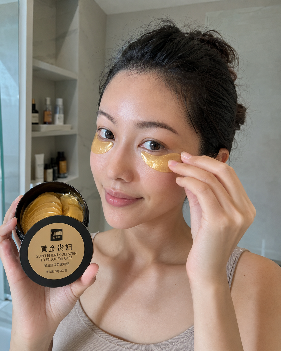 Masque Yeux Or & Collagène – Lot de 60 | Soin Contour des Yeux