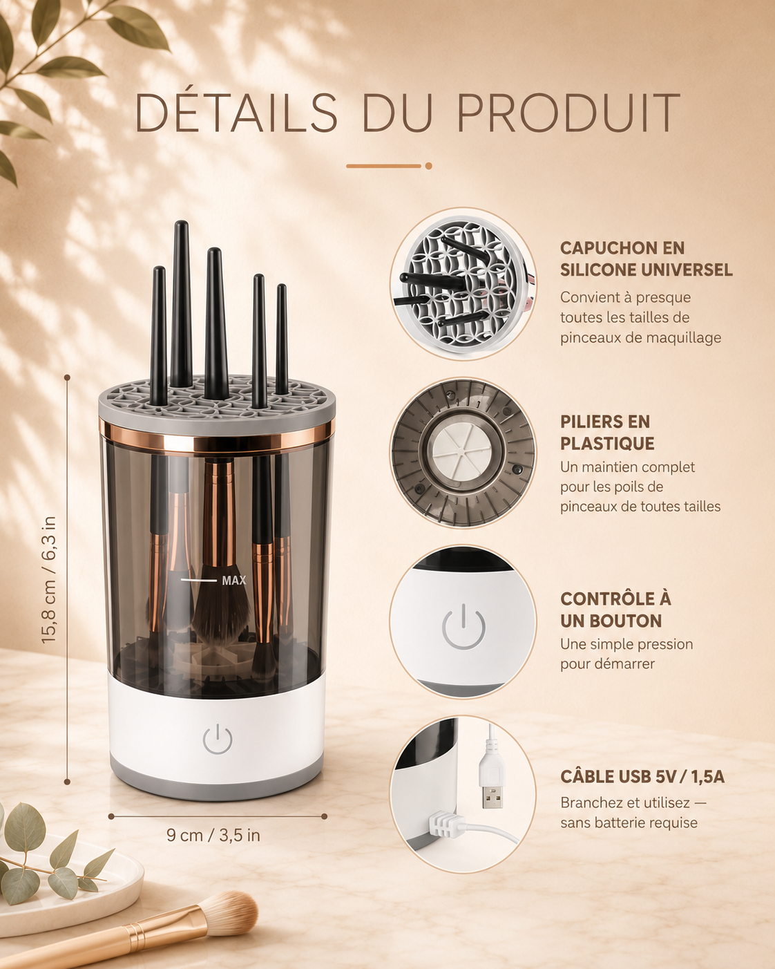 Nettoyeur Électrique de Pinceaux – Propre en 30 Secondes !