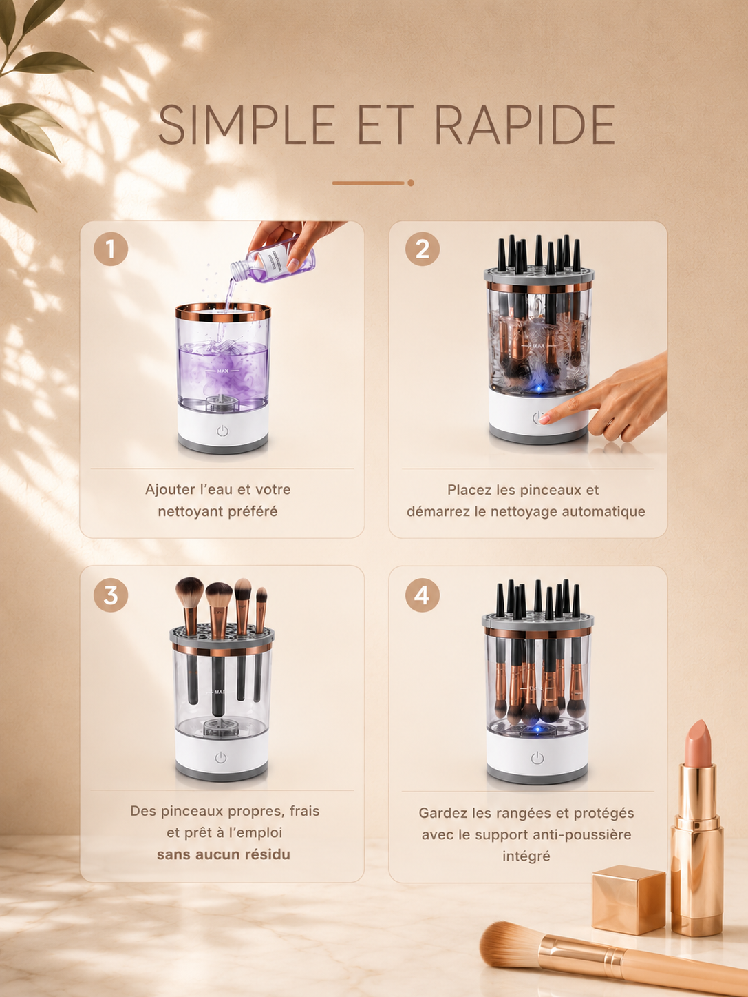 Nettoyeur Électrique de Pinceaux – Propre en 30 Secondes !